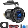 Linkstyle Presa Corrente USB da Auto, Doppio PD Tipo C e QC3.0 USB Caricabatterie Pannello di Alimentazione con Voltmetro LED per Auto Barca