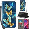 Haninsuze Cover per Oppo A54 5G / A74 5G Custodia Cover Pelle Libro Portafoglio con Porta Carte Magnetica Protezione Antiurto Cuoio Flip Case Custodia Cover per Oppo A54 5G / A74 5G, farfalla dorata