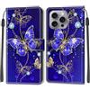 KENHONER Cover Compatibile con iPhone 16 Pro Max, Premium Pelle PU Portafoglio Flip Libro Custodia per iPhone 16 Pro Max [Protezione Completa] - Farfalla