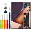 Duotipa Display OLED da 6,9, compatibile con Samsung Galaxy Note20 Ultra 5G (nero con cornice), display LCD touchscreen, montaggio con kit di strumenti di riparazione (con impronte digitali)