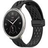 CeiBand 20mm Cinturino Orologio per Amazfit GTS 4/3/2e/2/GTR Mini/GTR Cinturini, Magnetico fibbia in metallo Traspirante Silicone Cinturini per Amazfit Active 2/Bip 3 Uomo Donna - Nero