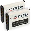 mtb more energy 2x Batterie NP-BY1 NPBY1 compatibile con Sony HD Action Cam Mini AZ1 con Wi-Fi/HDR-AZ1 (KIT), HDR-AZ1VR