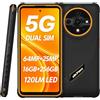 Ulefone ARMOR X31 PRO 5G Smartphone Rugged, Fotocamera 64MP+25MP (Visione Notturna e Torcia Antiriflesso), 5G 16GB+256GB, Schermo HD+ 6,56 120Hz, Smartphone Android 14 IP68 IP69K, GPS NFC Arancione