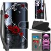 Haninsuze Cover per Xiaomi Redmi Note 12 Pro 5G/Poco X5 Pro 5G Custodia Cover Pelle Libro Portafoglio con Porta Carte Protezione Antiurto Cuoio Flip Case Custodia Cover per Redmi Note 12 Pro 5G, farfalla rosa