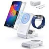 Elecdov Caricabatterie wireless per Samsung - Caricatore magnetico Qi2 con raffreddamento attivo, stazione di ricarica pieghevole 3 in 1 per Samsung Galaxy S25 Ultra, Galaxy Watch 8 e Buds 3, per dispositivi