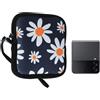 kwmobile Custodia per Smartphone Pieghevole XXS - 3/3,5 - Astuccio Portacellulare a Sacchetto XXS - Protezione in Neoprene con Cerniera - Margheritine