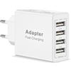 Pamker 25W Caricatore USB Multiplo, 4 Porto Spina USB Alimentatore Adattatore Presa Spinotto USb Caricabatterie Cellulare per iPhone 17/16/15/14/13/12/11/SE/XS/XR/8/7/6/5, iPad, Samsung S25/S24,Xiaomi,Huawei