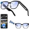 Hwagol Occhiali Smart con Fotocamera 8MP,Smart Glasses AI,Occhiali Intelligenti con Fotografia/Registrazione/Chiamate Intelligenti/Musicale/Traduzione/Riconoscimento Immagini, Blu