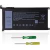 OPAHUTER WDX0R WDXOR Laptop Batteria per Dell Inspiron 13 15 5000 7000 Series 5570 5565 5379 5378 7579 7378 5567 7573 Vostro 5468 5568 P69G 3CRH3 Latitude 3490 3590 3340 3400 3500 3390 3190 42Wh
