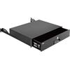 Tecmojo Cassetto rack 2U, montaggio a rack per rete/server/AV da 19, bloccabile con supporto posteriore, portante 10 kg, con fori di ingresso e gestione dei cavi, nero