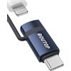 BOUTOP C33 Adattatore Lightning USB C [Certificato Apple MFi] per 60W Ricarica Rapida Compatibile con iPhone 15 Pro/15 Pro Max/15/15 Plus, MacBook, iPad - [1 Pacchetto, Blu]