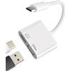 Miohuka [Certificato MFi] Adattatore USB-C a USB per iPhone 17/16/15, USB-C maschio a USB 3.2 femmina OTG da 10 Gbps, cavo audio 3 in 1, porta di ricarica PD da 60 W e trasferimento dati, iPadPro, MacBook