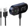 eppfun CR01 Trasmettitore FM,ricevitore Bluetooth 5.2 per auto con display a LED,alimentazione USB-C,supporto uscita Aux e riproduzione musicale su scheda microSD
