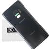 SHLOK - Cover Batteria Originale Samsung per Samsung Galaxy S9 G960F, con Panno di Pulizia, Colore: Nero