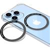 YIANERM 2 Pezzi adesivi universale anelli metallici compatibile con caricatore senza fili magnetico,ultra-sottile anello metallico anello adattatore magnetico accessori di conversione (nero)