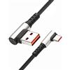 YACSEJAO Cavo da USB C a USB A, 90 gradi, alimentazione PD da 66 W, cavo di ricarica rapida rivestito in nylon, interfaccia utilizzabile su entrambi i lati (0,6 FT/0,2 m)