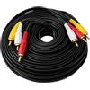 System-S Cavo RCA 3 RCA 20 m maschio a maschio Stereo & Composite AV Adapter Nero