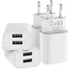 GEJIN Confezione da 4 Caricabatterie USB Alimentatore Cellulare per iPhone 15 14 Plus Pro Max 13 12 11 SE Samsung Android Adapter iPhone Caricatore Spina di ricarica Power USB (senza cavo di ricarica)
