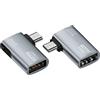 CY, 2 adattatori Micro USB 2.0 a Type-A femmina OTG host, angolari a 90°, sinistro e destro, con alimentazione USB, per telefono e tablet
