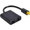 NFHK Cavo audio ottico digitale a doppia porta Toslink, cavo audio in fibra ottica, 1 in 2 uscite, nero, NF-CA-014