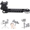 NICEYRIG - Supporto triplo per attacco a slitta fredda con viti da 1/4, compatibile con supporto per microfono con luce video per Zhiyun Smooth q 4 Feiyu DJI Head Stabilizer Treppiede