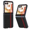 GIOPUEY Cover Compatibile con Motorola RAZR 60/RAZR 50, Pelle PU + PC Rigido Custodia, Speciale Struttura in Pelle Case，Anti-Impronta, AntiGraffio - Black/Red