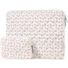 MOSISO 13-14 pollici Custodia Laptop,13,3 pollici Borsa Imbottita PC Compatibile con Air 13.6/Pro 13/Pro 14, HP Dell ASUS Lenovo,Borsa Trapuntata Quadrata e Custodia Piccola, Elegante Piccolo Fiore