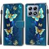 KENHONER Cover Compatibile con Xiaomi 14T Pro, Premium Pelle PU Portafoglio Flip Libro Custodia per Xiaomi 14T Pro [Protezione Completa] - Farfalla