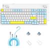 ZIYOU LANG K3MAX Tastiera da Gioco Meccanica Cablata Sostituibile a Caldo con Cavo USB-C a Spirale, Layout Compatto a 100 Tasti Tastiera Retroilluminata da 19 RGB Interruttore Blu per Win/Mac-Limoni