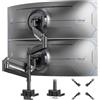 Putilsen Mount Braccio Monitor Doppio Verticale per 24-57-pollici - Regolazione Dell'altezza con Inclinazione e Girevole Supporto Doppio Monitor, Capacità di Carico da 2-27 kg, VESA 75/100/200 mm, Nero