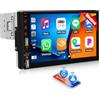 SIXTOP Autoradio 1 Din con Wireless CarPlay & Android Auto, 7 Pollici Schermo Per Auto, Autoradio Bluetooth con MirrorLink, EQ, FM, USB/TF/AUX, Controllo del Volante