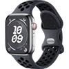 Upeak Sport Cinturino Compatibile con Cinturino Apple Watch 44 mm 45 mm 42 mm 49 mm, Bracciale Silicone Traspirante con Fiocchi Colorati, per iWatch Ultra SE Serie 9 8 7 6 5 4 3 2 1, L, Carbone/Nero