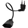SopwMap Cavo di Prolunga Europeo Piatto, Cavo di Prolunga Corto Tipo C, 0,3m, 2,5A 250V, per TV, PC, Monitor, Proiettori e Elettrodomestici, Spina Europea su Tipo C, Nero