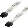 LINKUP - Cavo di Alimentazione ad Alta Corrente PCIE 5.0 16Pin (12+4) AVA 600W | Molded & Soldered Type 16AWG Sleeved | Compatibile con RTX5000 & RTX4000 & RTX3000 FE | 70cm Bianco