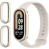 GIOPUEY [2 Pezzi Cover per Xiaomi Mi Band 8, Soft TPU, Shock Resistant, Xiaomi Mi Band 8 Custodia - Gold+Gold
