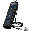 Vnuipofa Hub USB 3.0 7 porte, adattatore USB multiporta in alluminio con cavo 120 cm, 5 Gbps ad alta velocità, splitter per PC desktop e laptop, compatibile con tastiera mouse disco rigido chiavetta USB