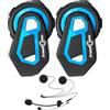 FreedConn T-MAX Pro Interfono Moto con Radio FM, Bluetooth, Comunicazione Auricolare con Riduzione del Rumore Fino a 6 Motociclisti, Universale per Fuoristrada/Motociclo/Motoslitta (Doppio)