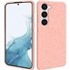 HS Products HSP Custodia per Samsung Galaxy S23 5G [plastica biologica sostenibile] | Biodegradabile | Riciclabile | Paglia di grano TPU Case | Ecologica | Perfettamente opaca | Rosa