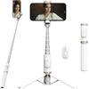 KOMI Treppiede per selfie stick - Treppiede per telefono allungabile con telecomando wireless ricaricabile all-in-one per smartphone, compatibile con iPhone 16 15 14 pro max, Samsung, Android, iOS