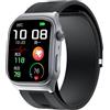 Domars Smartwatch con Analisi Pressione Sanguigna Abilitata alla Pompa, Orologio Schermo AMOLED HD da 2.06 Pollici, Informazioni ECG, Modalità di Movimento Multiplo AI, Batteria da 530 mAh (Nero2)