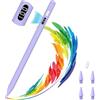 MoKo Penna Stilo per iPad 2018-2026, Ricarica Rapida USB-C Display LED di Potenza Sensibilità inclinata per Apple iPad A16/11/10/9/8/7/6, Air 7/6/5/4/3/M3/M2, Pro 13"/12.9"/11/M4, Mini 7/6/5, Viola