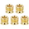 PATIKIL Adattatore Filettato Femmina M6 A Maschio 3/8, 5 Pezzi Adattatore Filettatura Treppiede Per Fotocamera Monopiede Video DSLR SLR Supporto Microfono, Oro