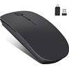 LEAPEST Mouse wireless Bluetooth per MacBook Pro/Air/Mac/iPad/Laptop/Desktop/Mac/PC/Computer/Phone-Portable Slim Silent Office Mouse con adattatore USB-C 2.4GHz USB Mouse (nero)