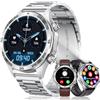 MEGALITH Smartwatch Uomo Orologio Chiamate: Whatsapp Bluetooth Smart Watch Android iOS - Pressione Sanguigna Frequenza Cardiaca Misura - Fitness Sport Tracker Contapassi Argento