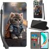 Haninsuze Cover per Honor X6b 4G Custodia Cover Pelle Libro Portafoglio con Porta Carte Magnetica Protezione Antiurto Cuoio Flip Case Custodia, Gatto