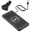coalwop Tappetino Ricarica Wireless Auto Da 15 W Con PD40W QC3.0 Caricabatterie Wireless Auto Base Di Ricarica Antiscivolo Compatibile Con iPhone15/14/13/12/11Pro/Samsung/S23/S22/AirPods(1m Cavo)