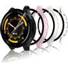 Bigqin 4 Pezzi Custodia Protettiva Compatibile con Garmin Venu 3 45mm, Custodia Rigida per PC con Proteggi Schermo, Custodia HD con Vetro Temperato - Trasparente Nero Rosa Bianco