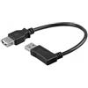 CABLEPELADO Cavo prolunga USB 2.0, a gomito 90°, velocità fino a 480 Mbit/s, stampante, mouse, tastiera, pendrive, controller PS, disco esterno, computer, nero, 15 cm