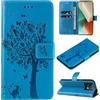 Zicgxin Cover per Xiaomi Redmi Note 13 5G a Libro, Custodia Portafogli con Portatessere e Supporto (Gatto-Blu)