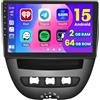 Hikity 2+64G Android Autoradio per Peugeot 107/ Toyota Aygo/Citroen C1 2004-2014, CarPlay Android Auto Senza Fili, 10.1 Pollici Schermo Tattile Bluetooth Stereo, Navigazione GPS, FM RDS Radio, WiFi